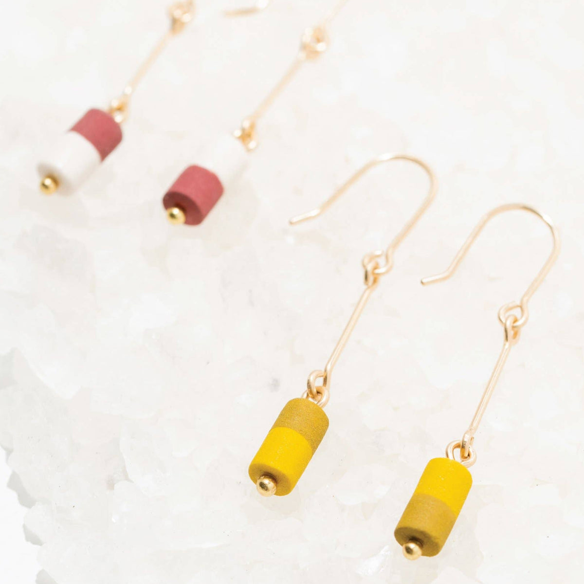 Porcelain Short Barrel Earrings