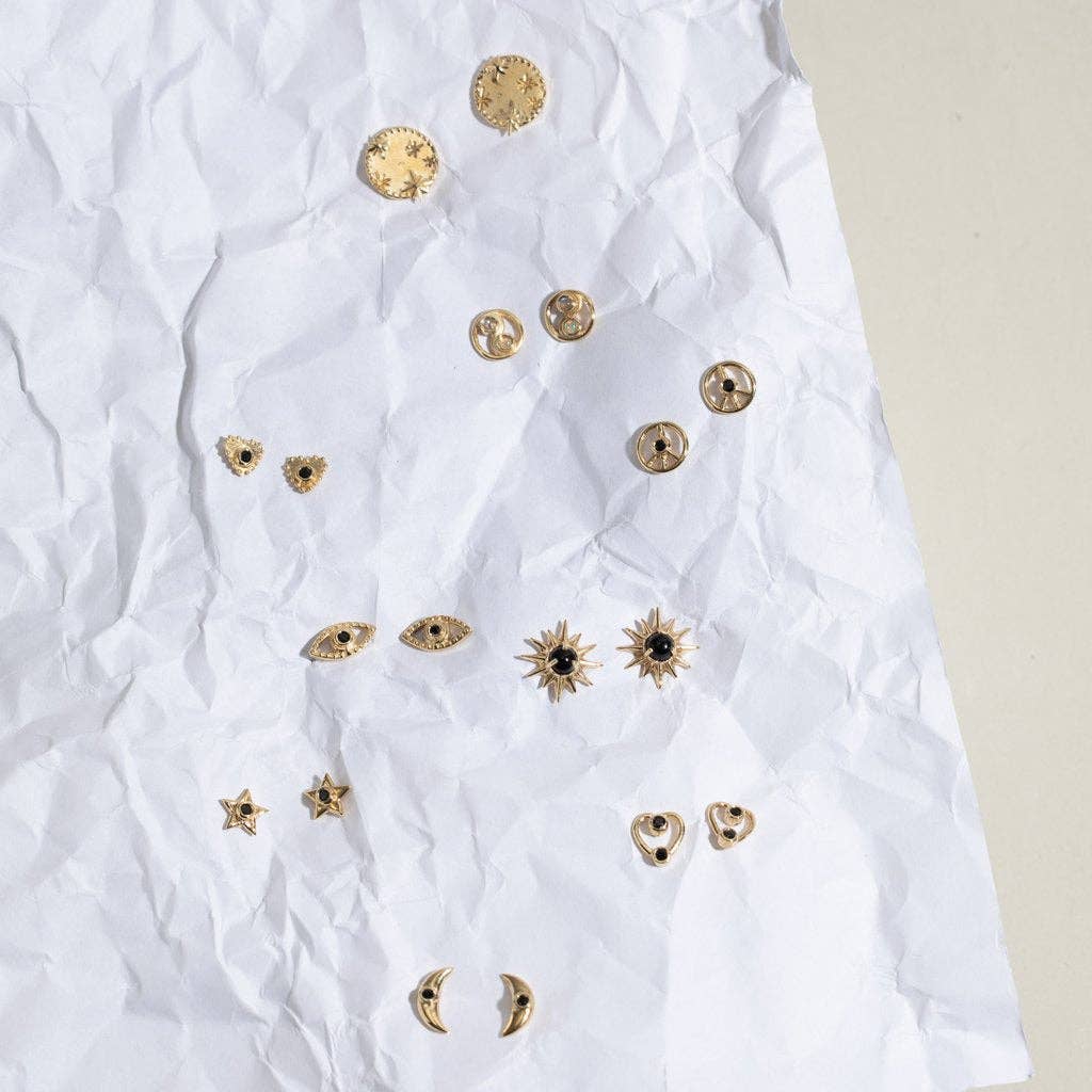 Lone Eye Stud Earrings with Turquoise