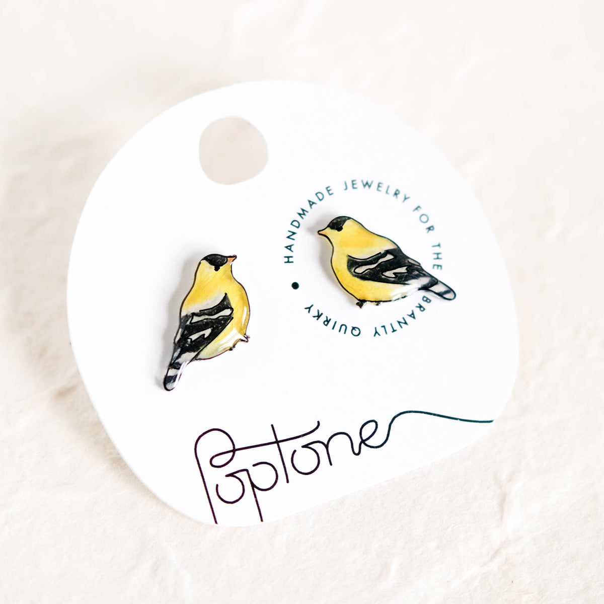 Goldfinch Bird Stud Earrings
