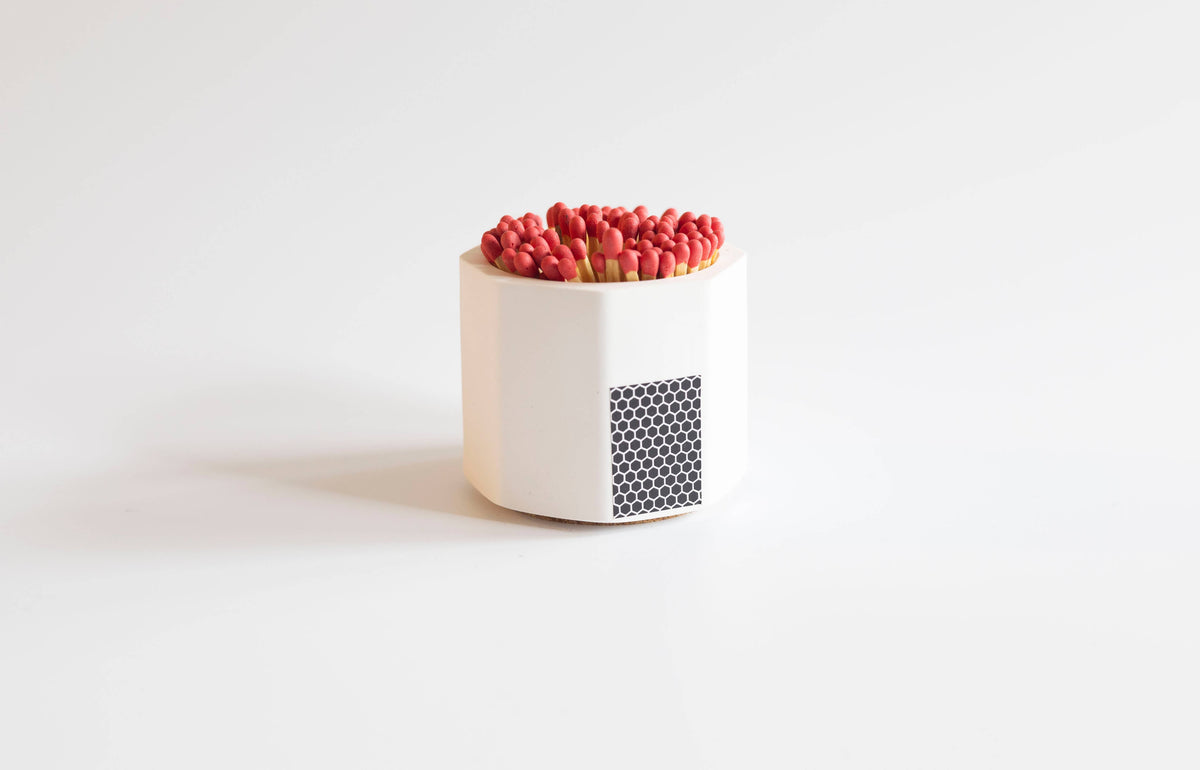 White Match Holder w/ Red Matches