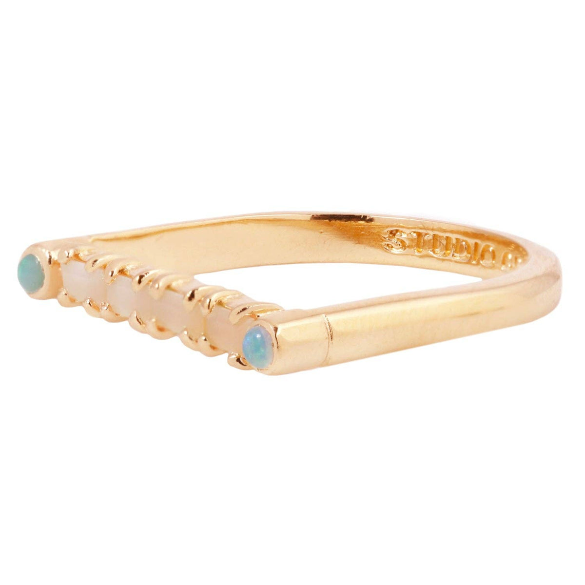 Cha Cha Bar Ring with Pink Opal and Opal