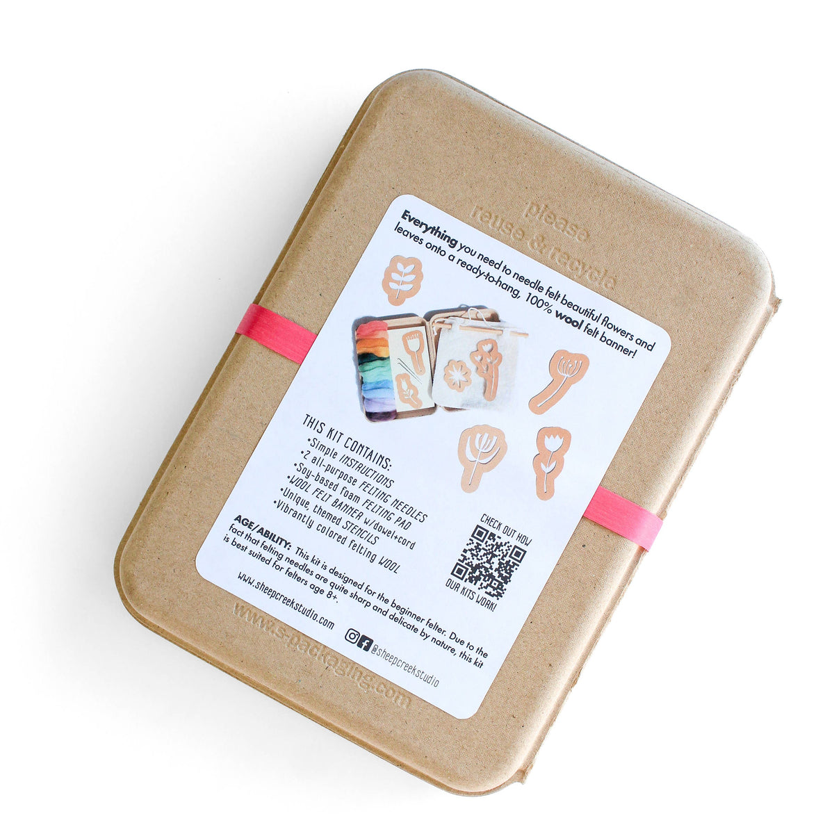 8" x 8" Wildflower Banner Felting Kit