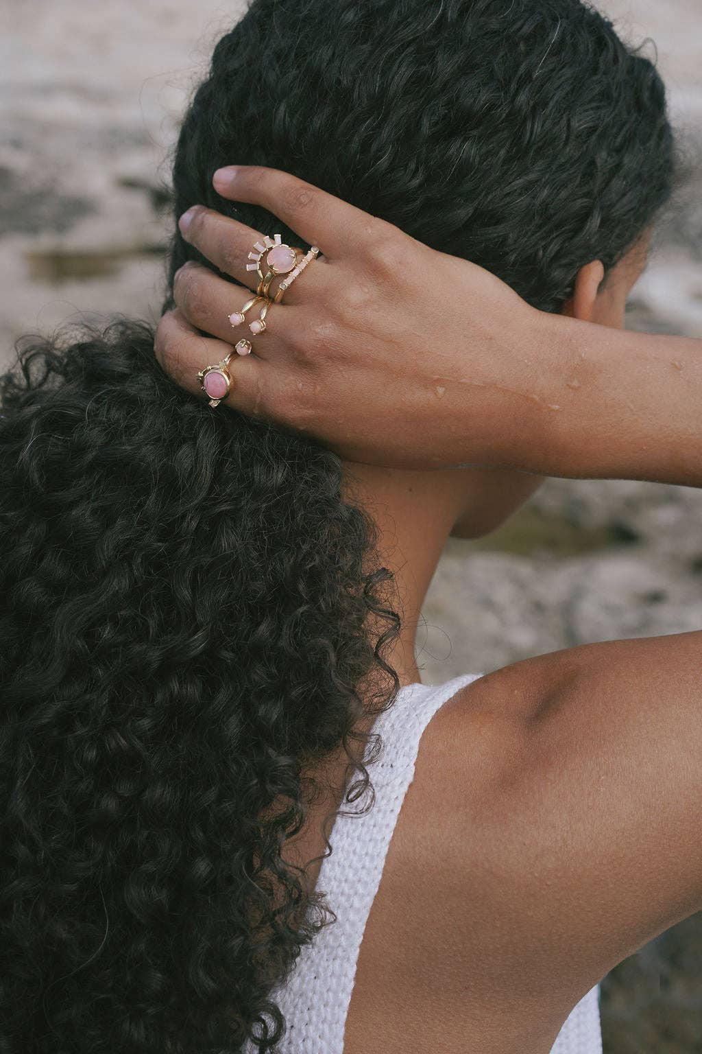 Cha Cha Bar Ring with Pink Opal and Opal