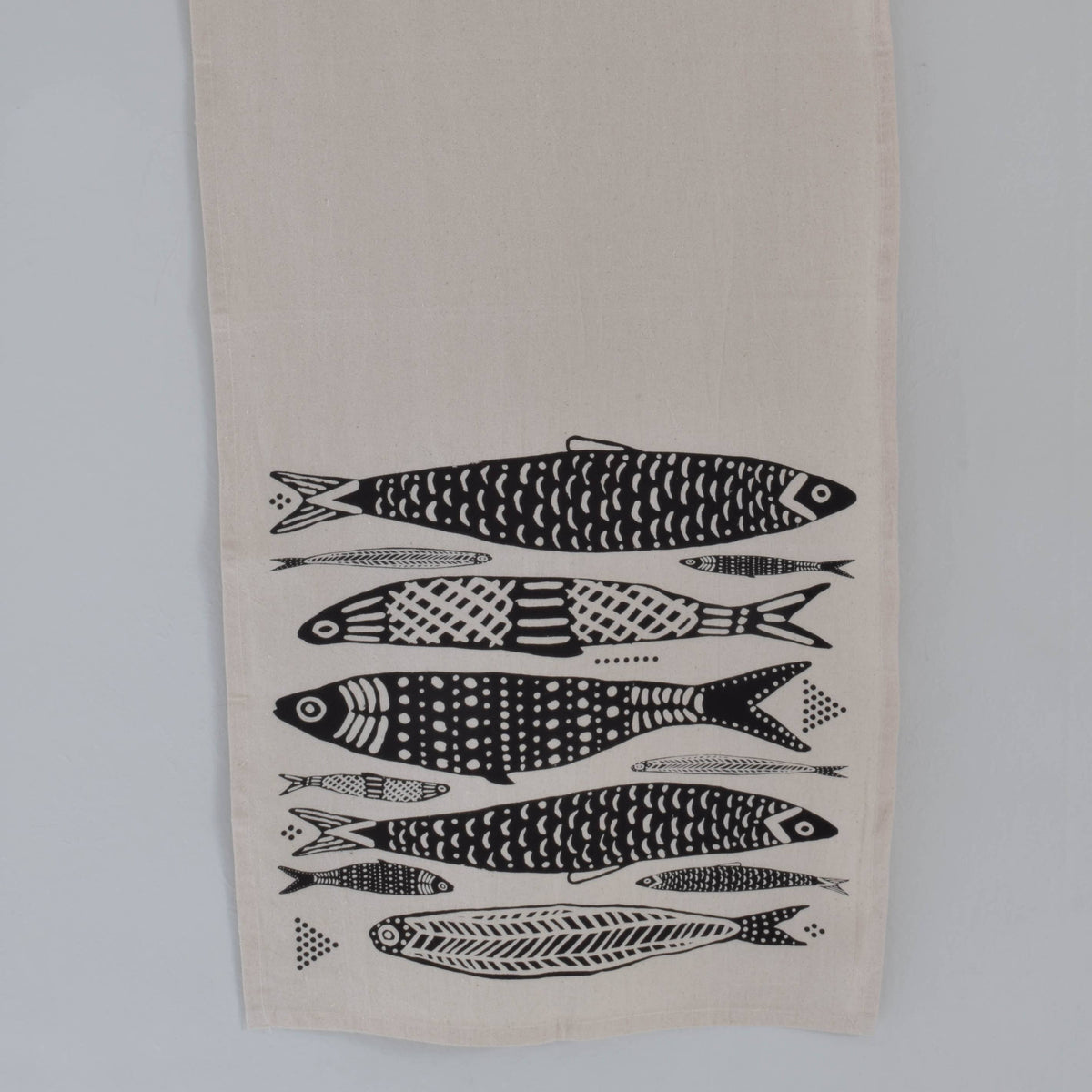 Sardines Tea Towel - Black