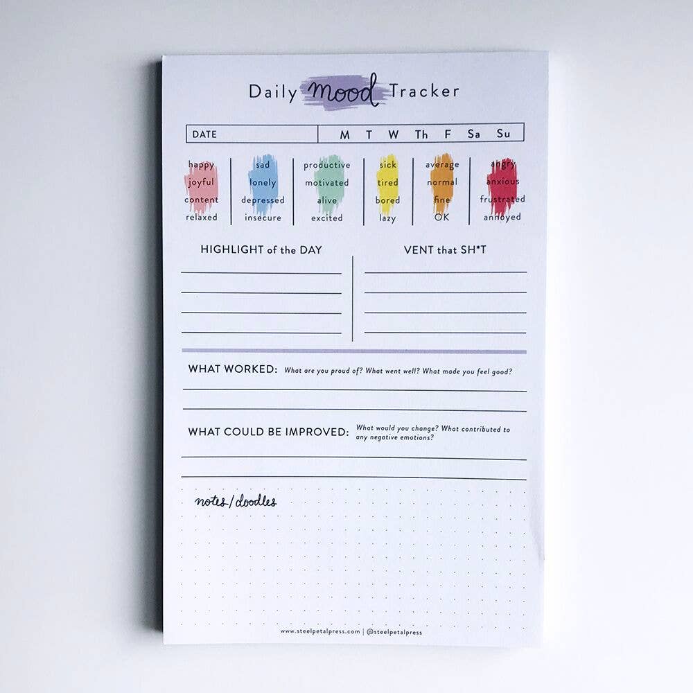 Rainbow Mood Tracker Notepad
