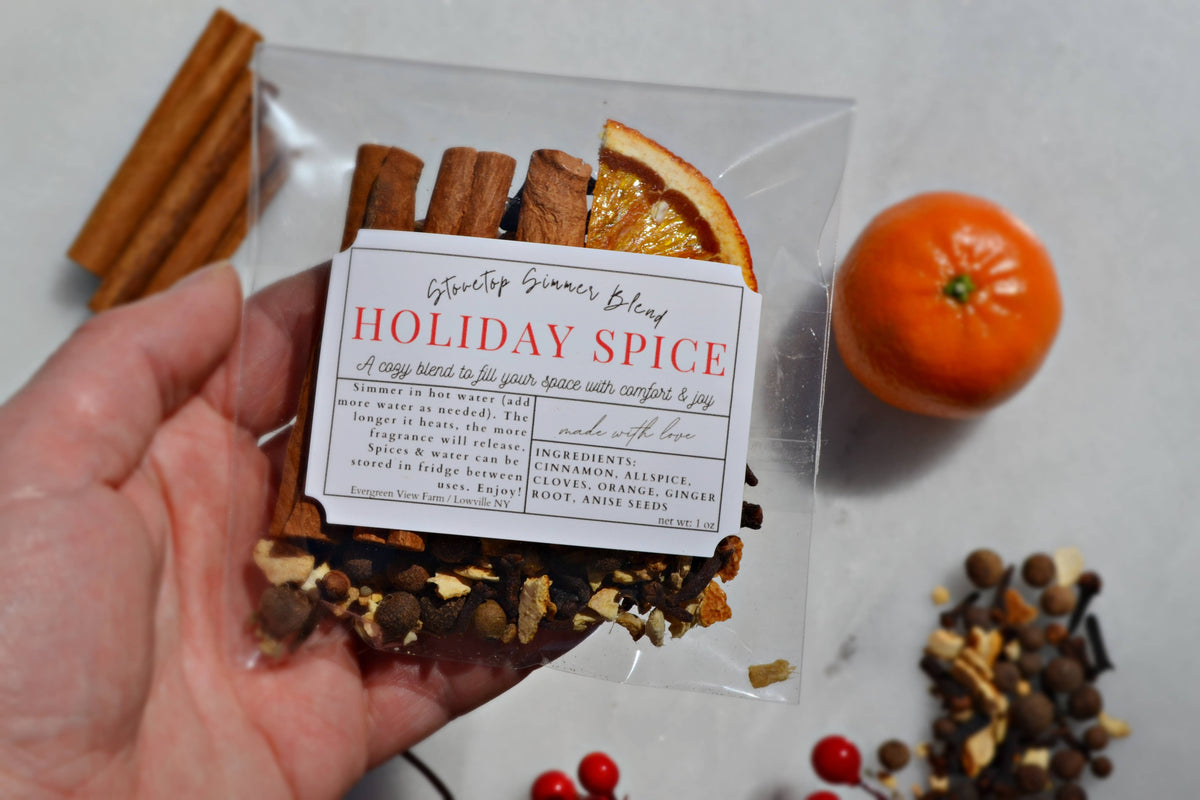 Simmer Stovetop Potpourri Holiday Spice Fall Christmas Blend: Brown kraft standup pouch