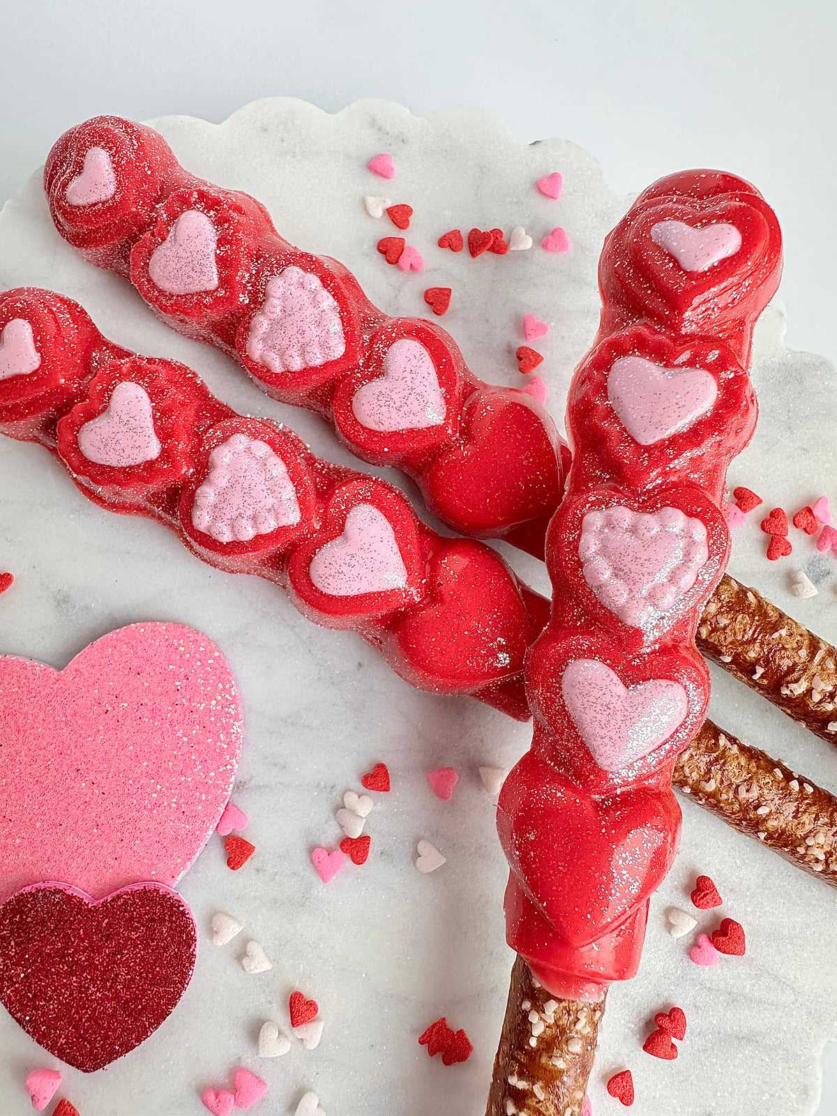 Valentine Hearts Pretzel Rods