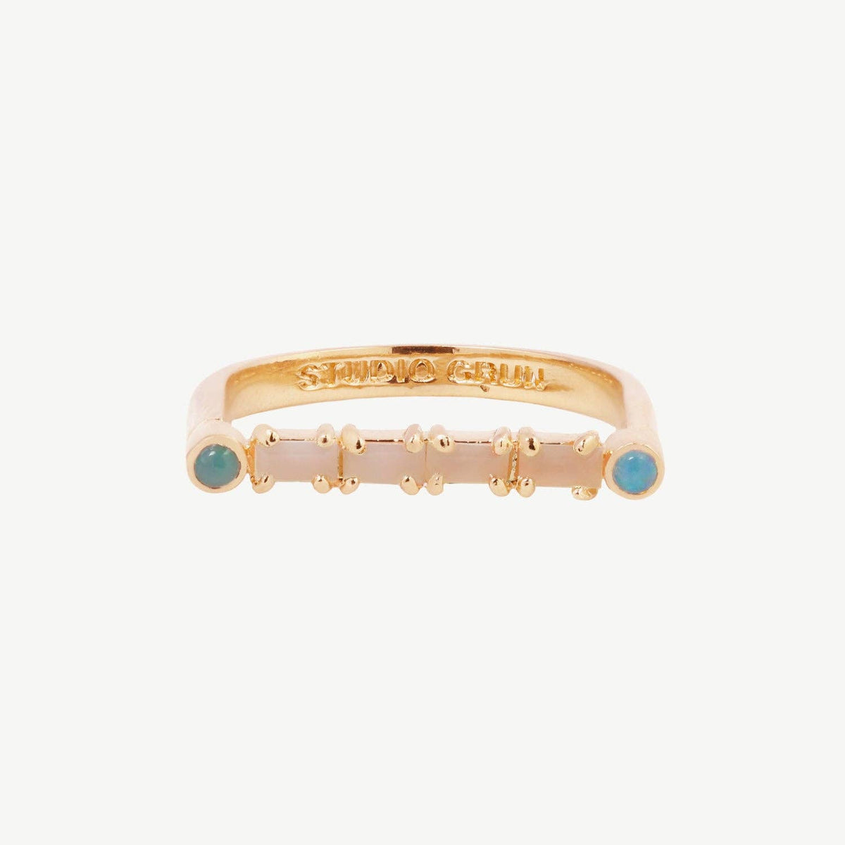 Cha Cha Bar Ring with Pink Opal and Opal