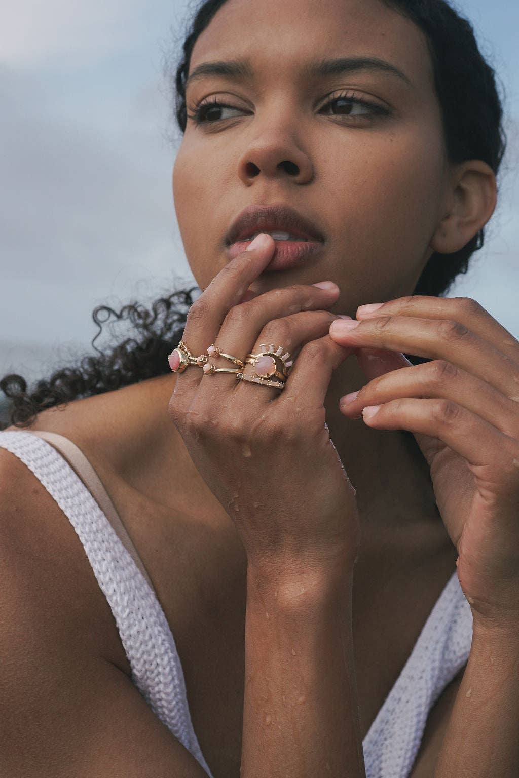 Hidden Star Ring with Pink Opal and Opal