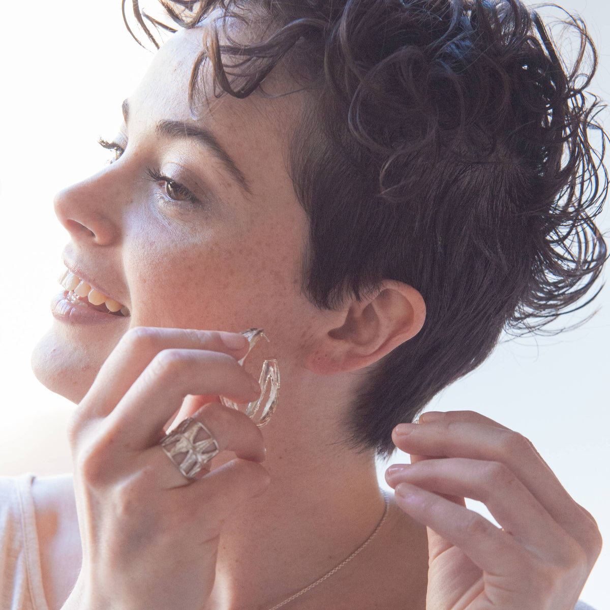 Bright Lopez Fern Wide Ring