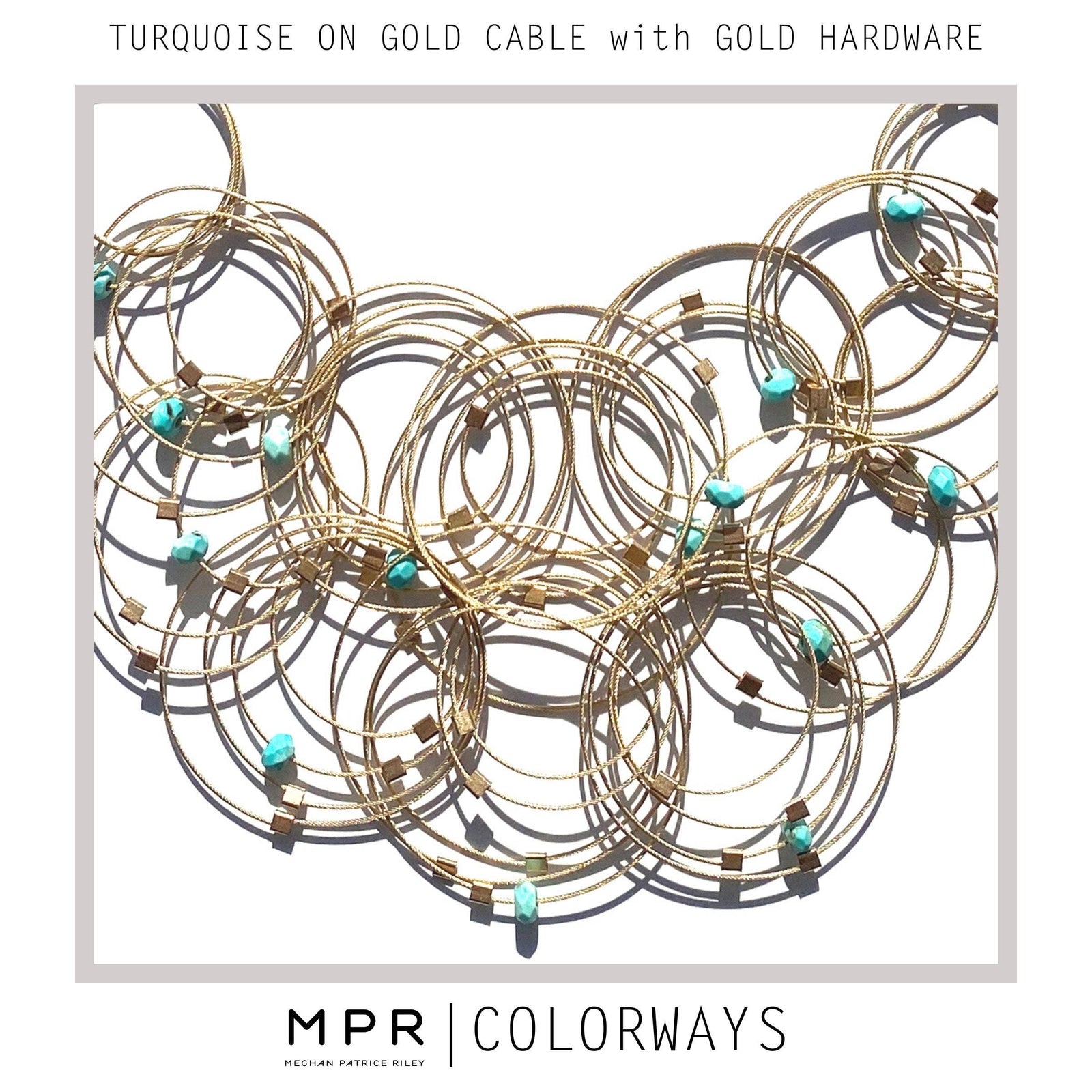 Handmade gold cable earrings with unique turquoise mini teardrop accents, perfect artisan gift. - Turquoise Mini Tears Earrings with Gold Cable