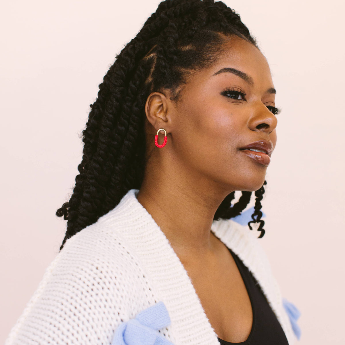 Mini Macramé Link Earrings