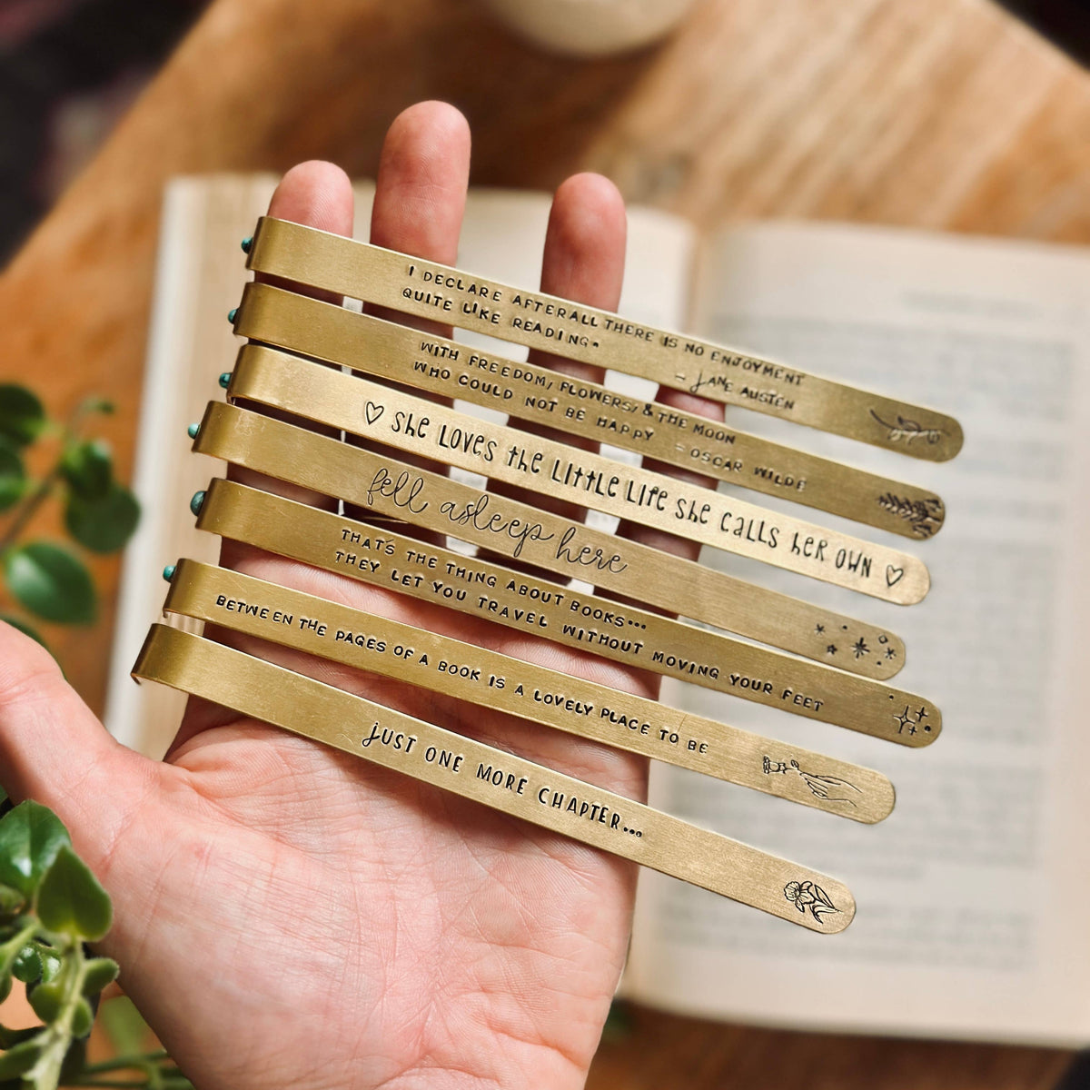 Brass Bookmark with Turquoise