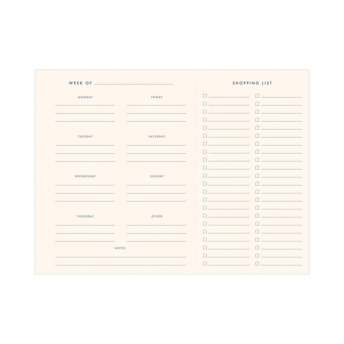 Retro Weekly Meal Planner: French Vanilla Cover | Gold Foil