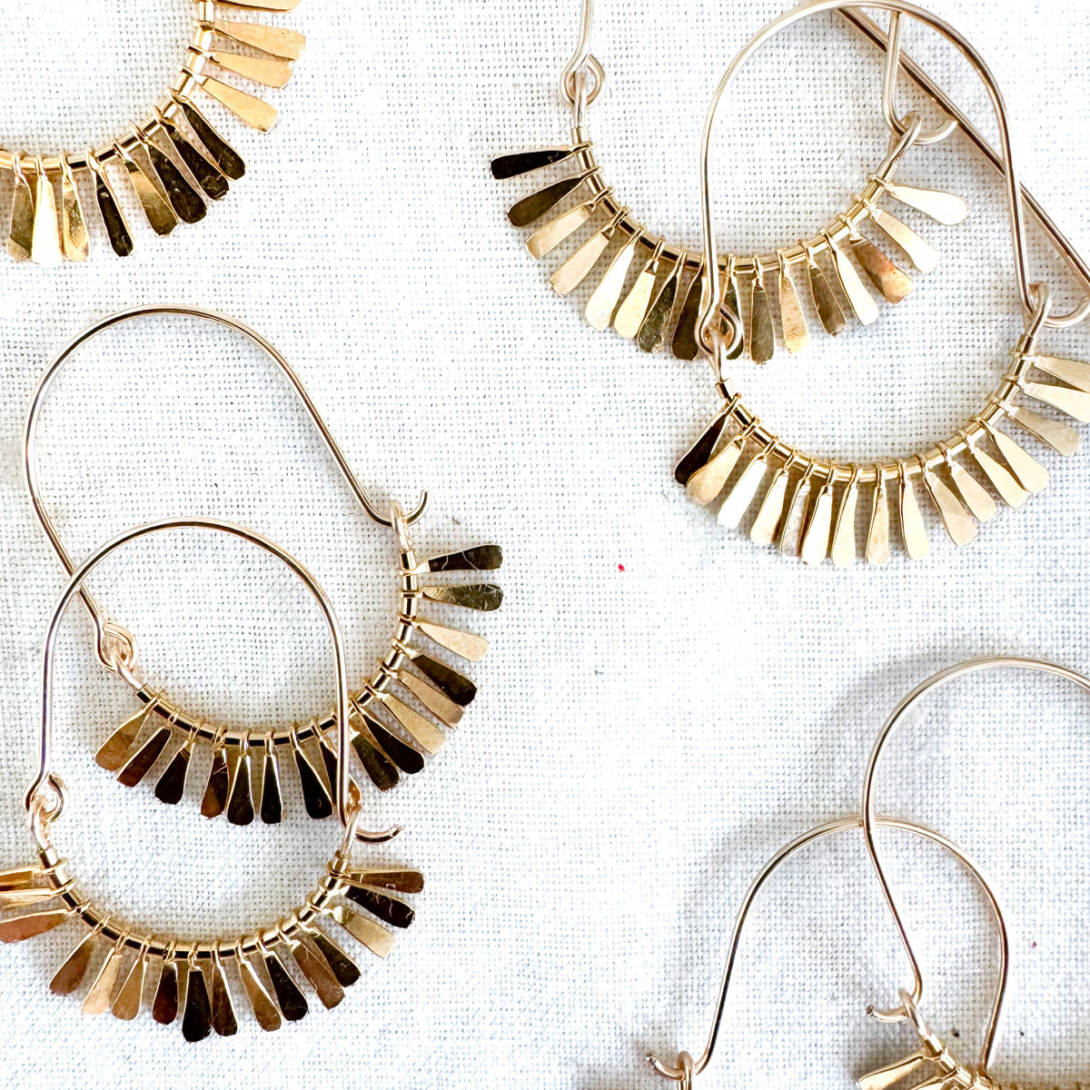 Oblong Fringe Hoop Earrings