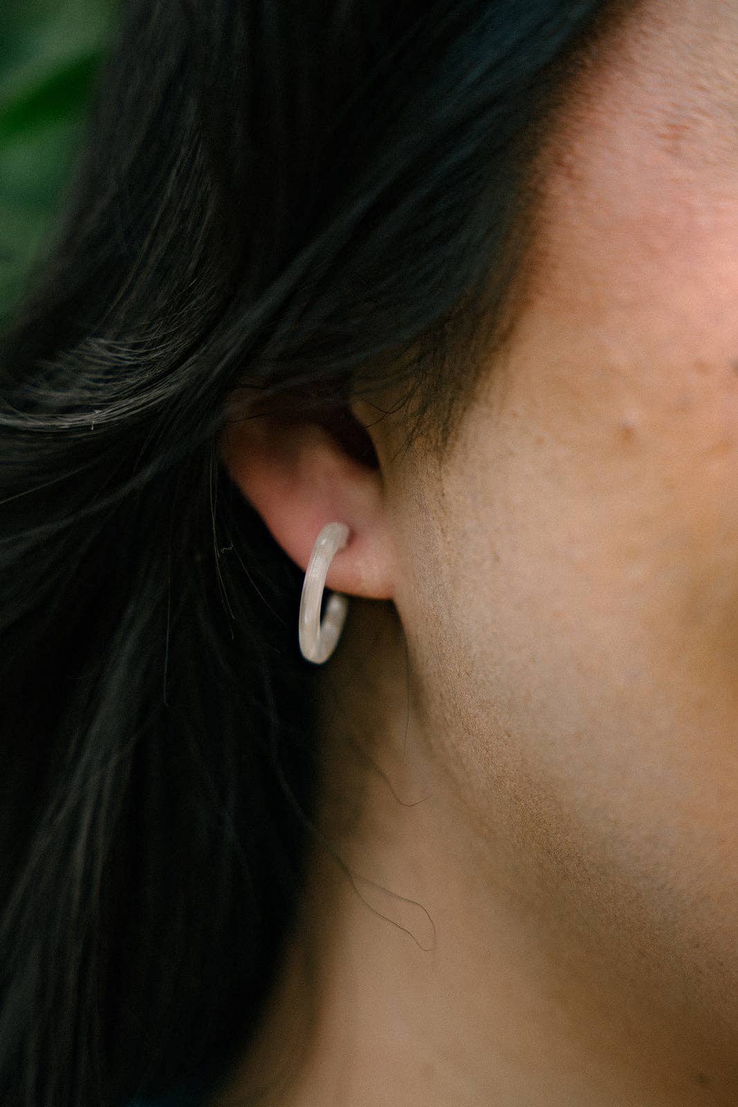 Micro Cam Mini Hoops in Ivory