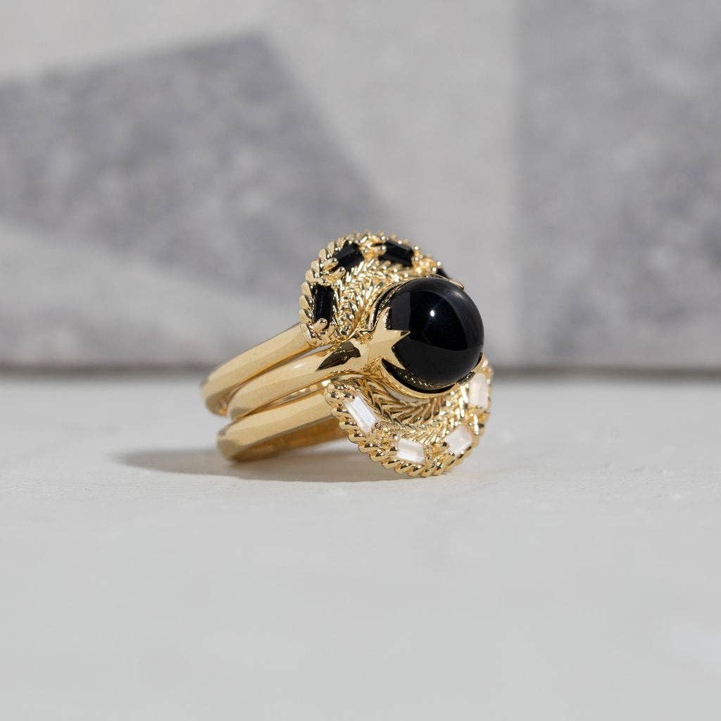 Under The Stars Ring with Black Onyx