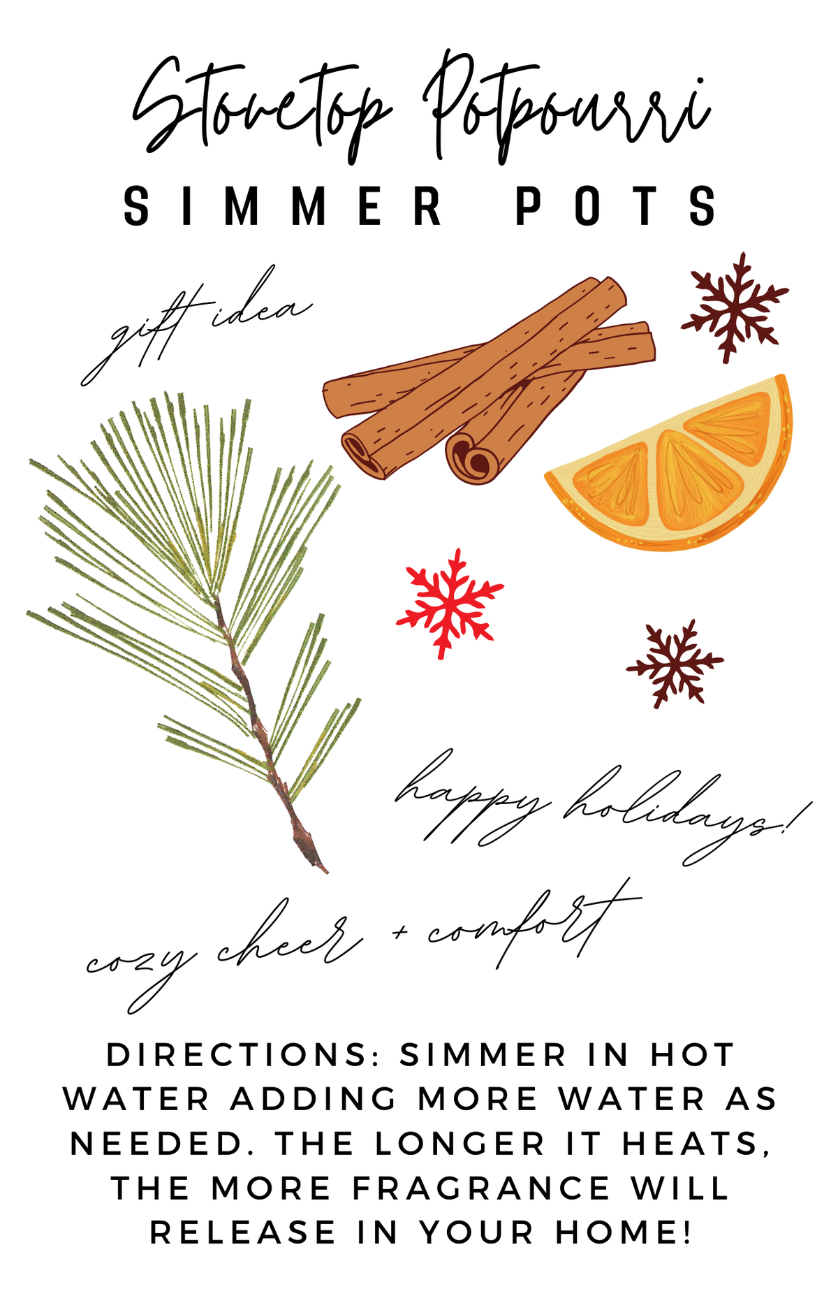 Simmer Pot Stovetop Spice Christmas Holiday "North Woods": Brown kraft standup pouch