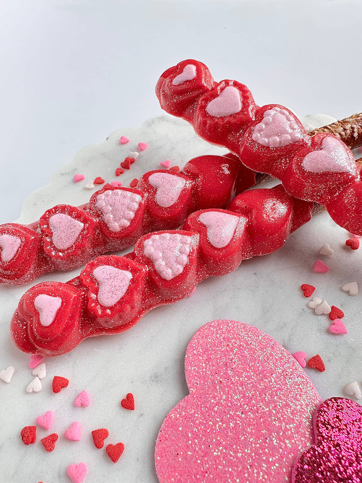 Valentine Hearts Pretzel Rods