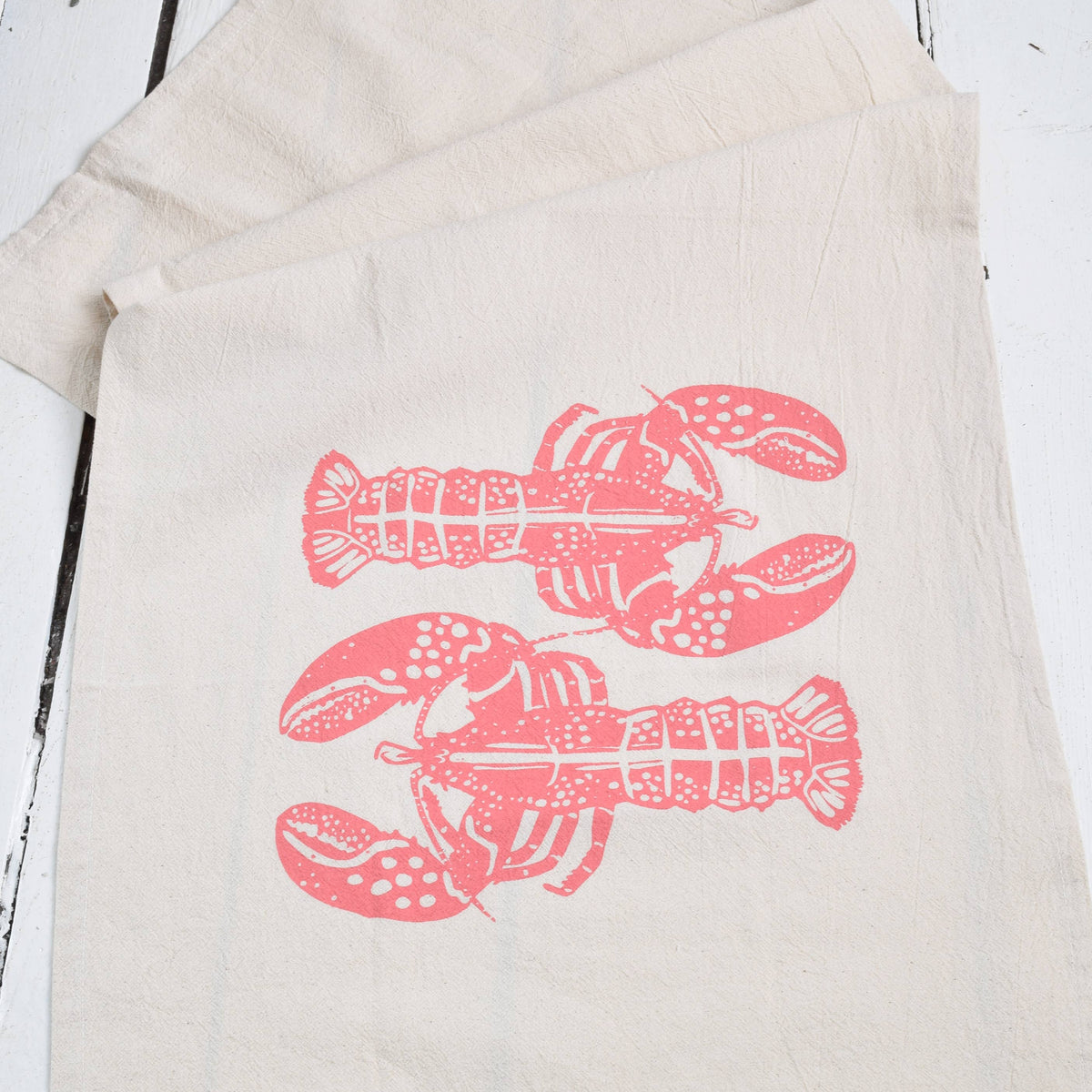 Double Lobster Tea Towel - Pink