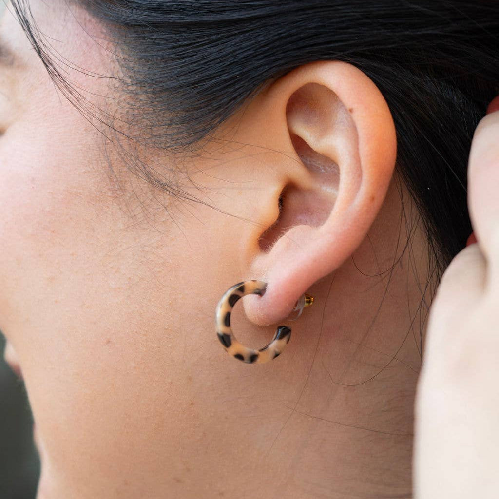 Micro Cam Mini Hoops in Cheetah