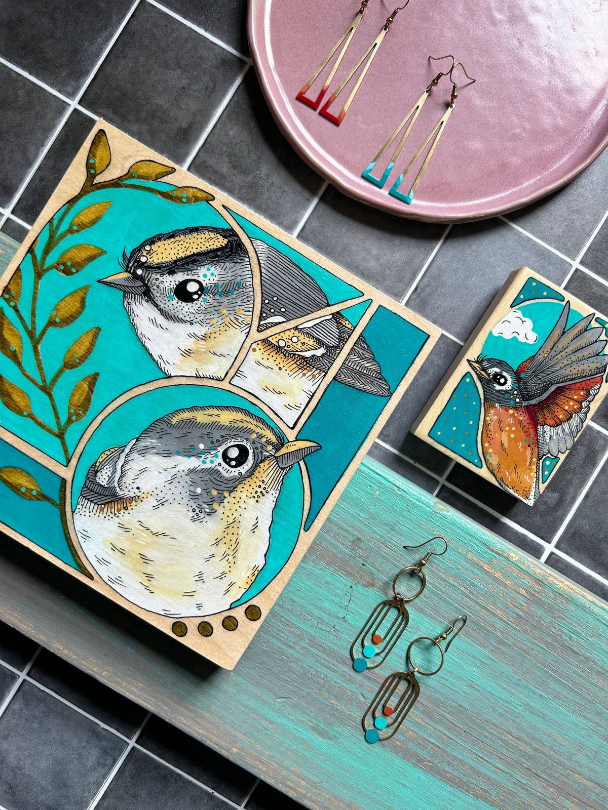 Original Bird Paintings Mini (2.5”x3.5”)