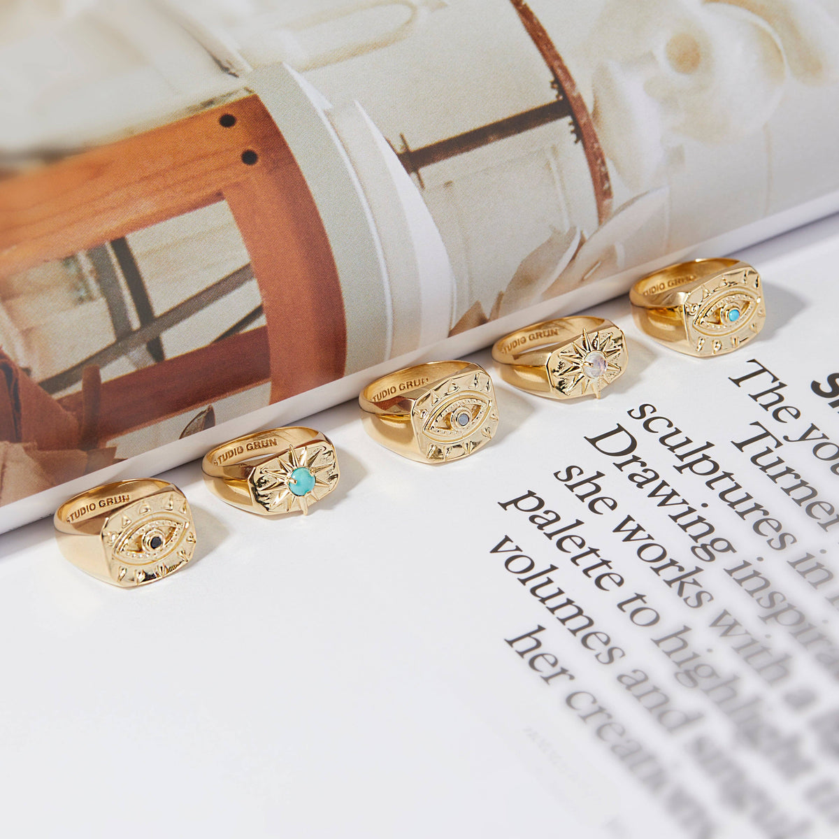 Lone Eye Signet Ring with Turquoise