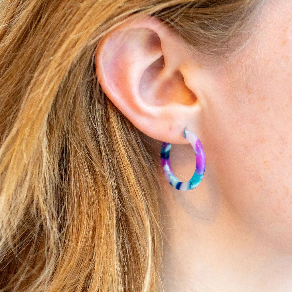 Cam Mini Hoops in Purple Party