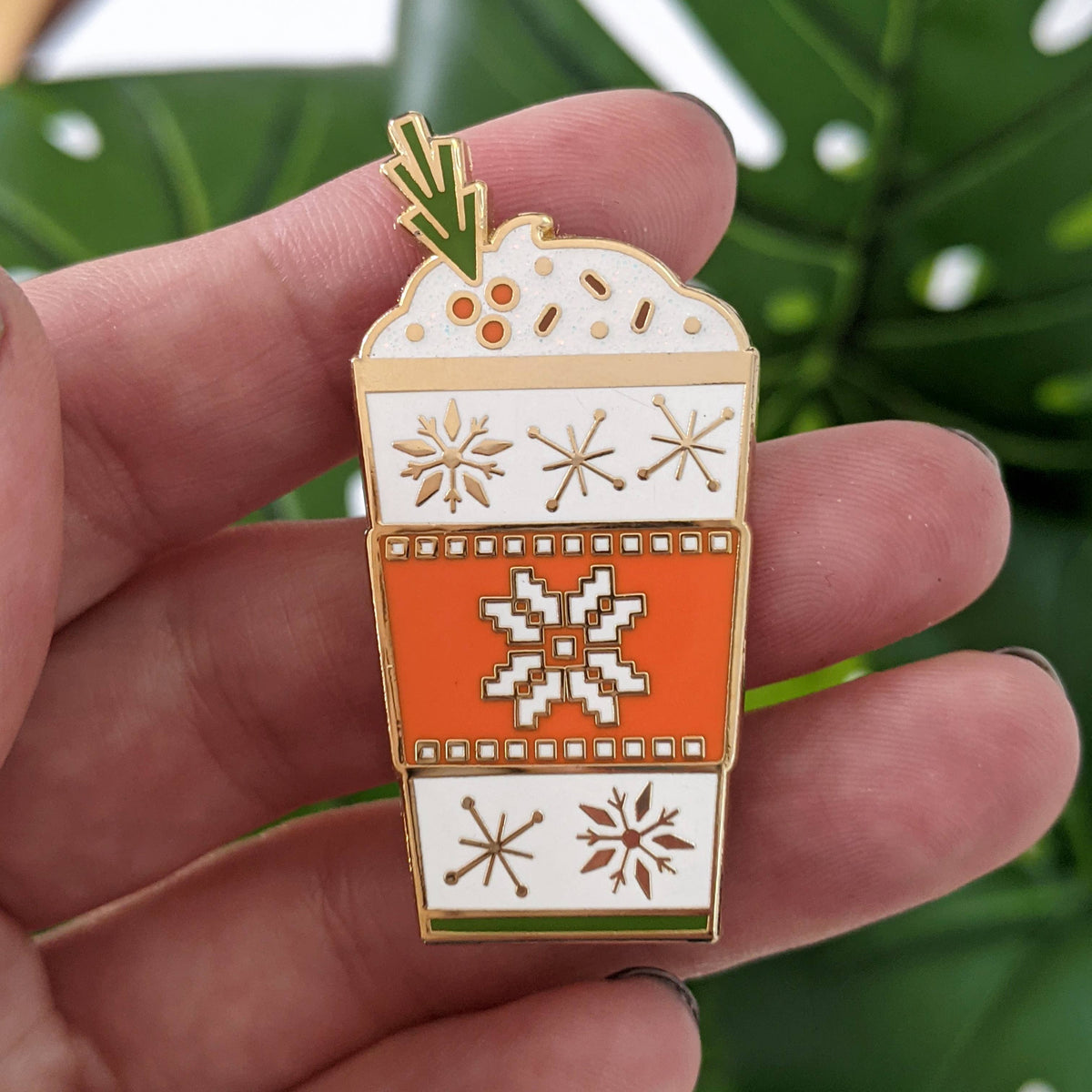 Winter Spice Latte Enamel Pin