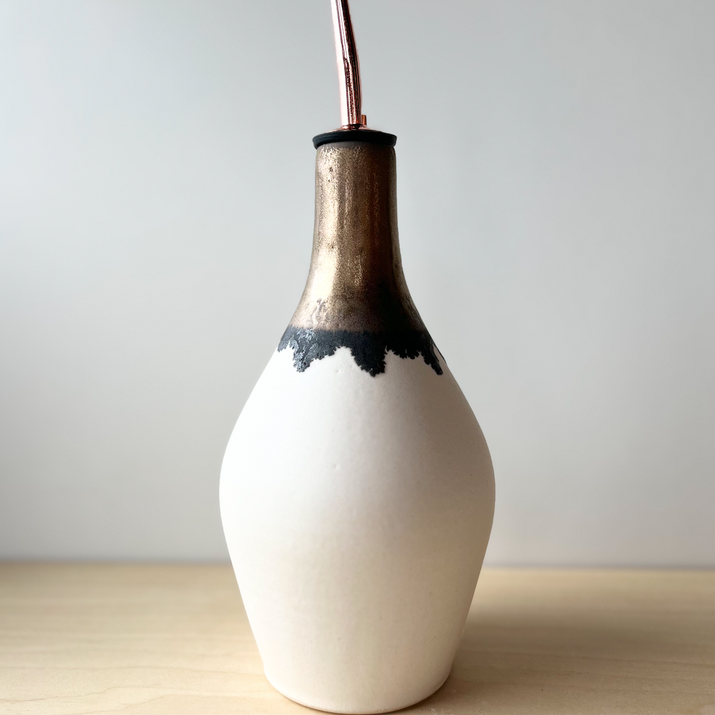Gold + White Oil Bottle: Black