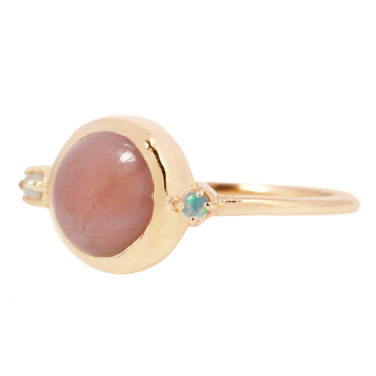 Hidden Star Ring with Pink Opal and Opal