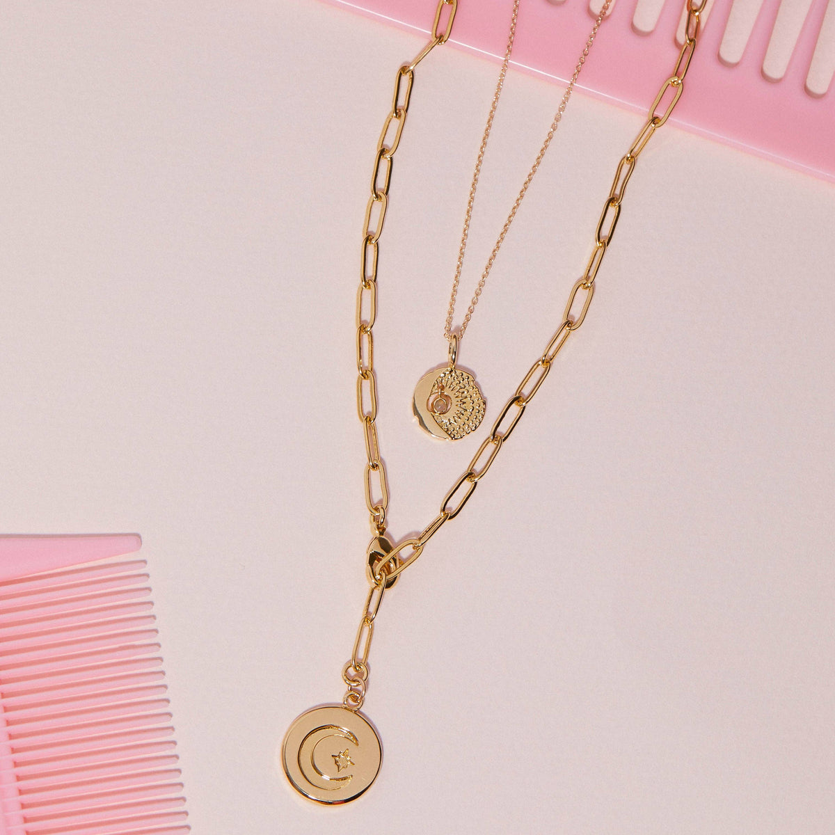 Sun and Moon Necklace with Moonstone