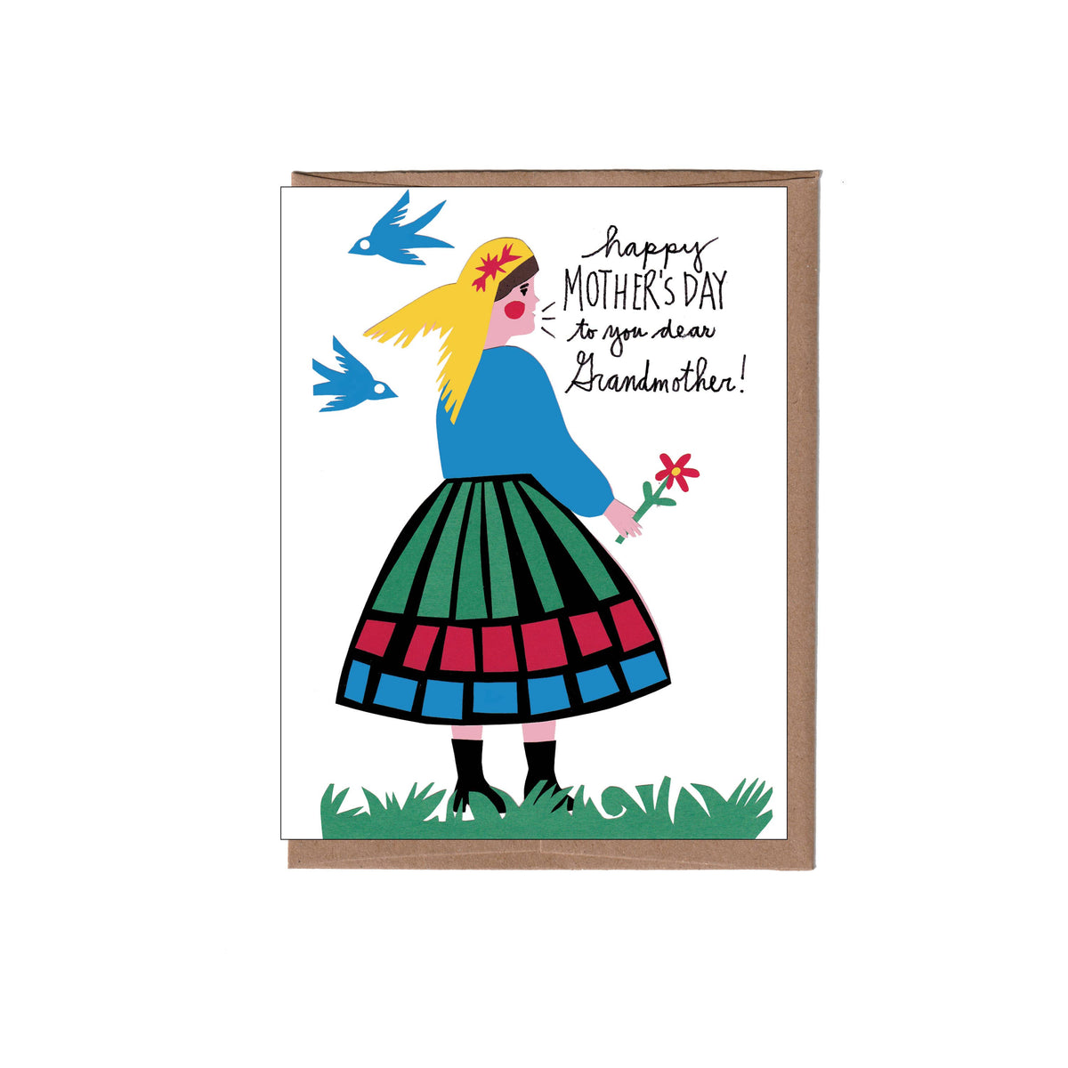 Folk Grandma Mother's Day Greeting Card