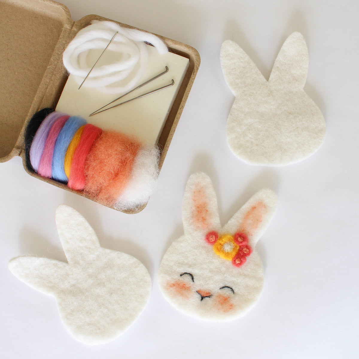 Mini Bunny Felting Craft Kit: Pink