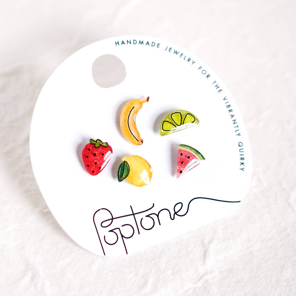 Mixed Fruit Stud Earrings (Set of 5)