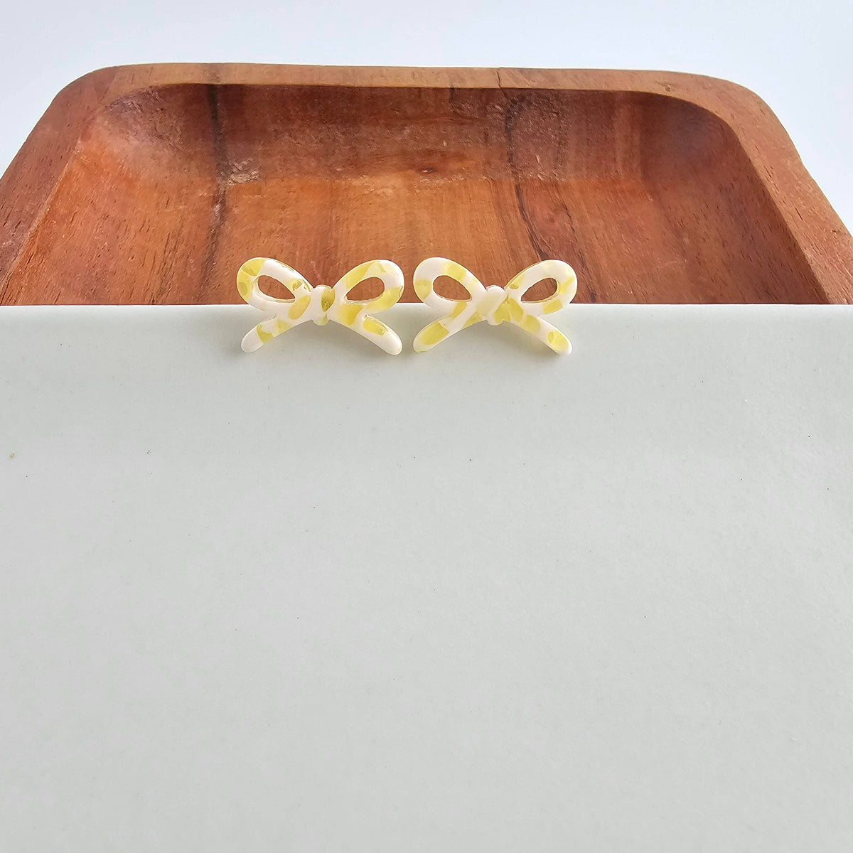 Bowie Studs in Buttercream Dot