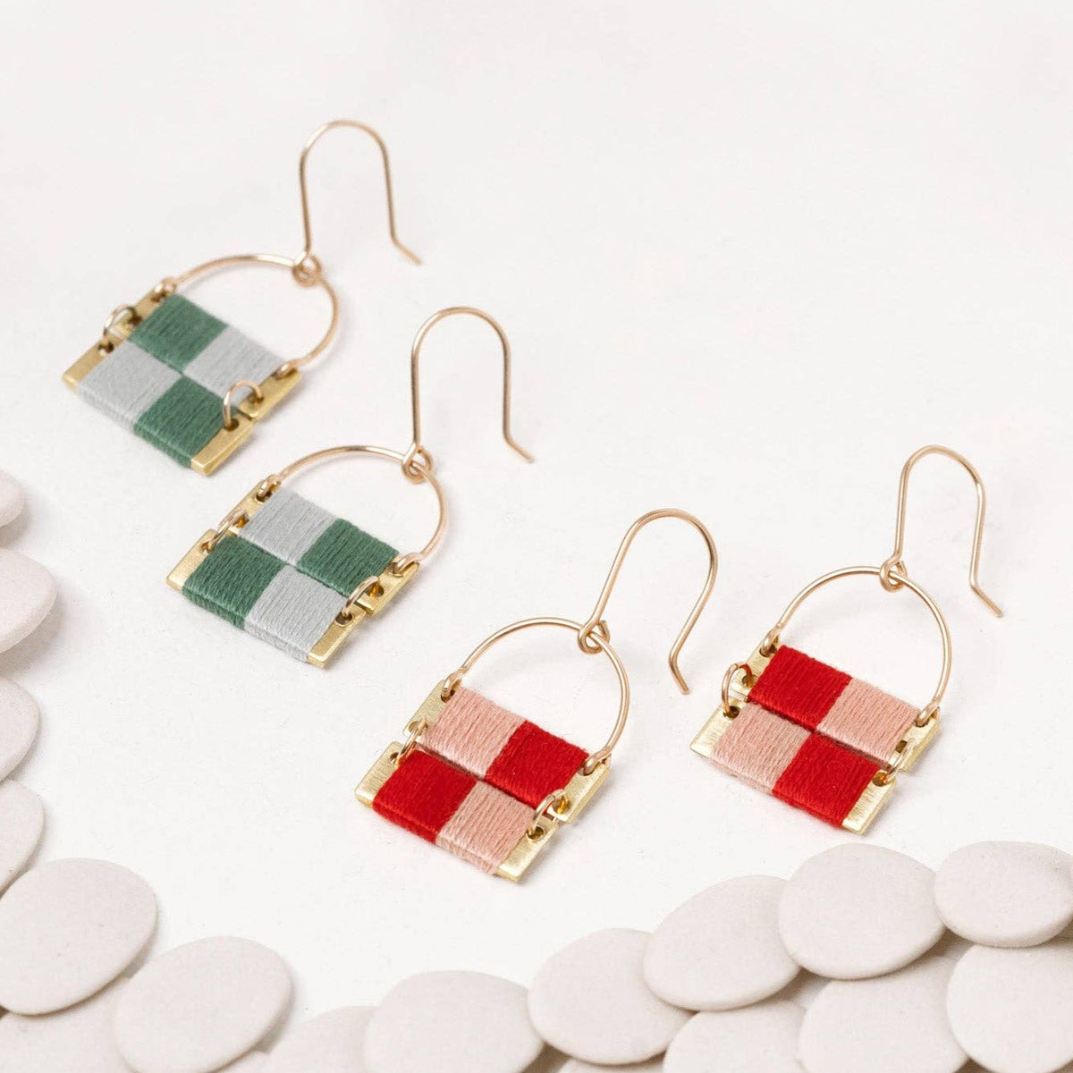 Wrapped Colorblock Earrings