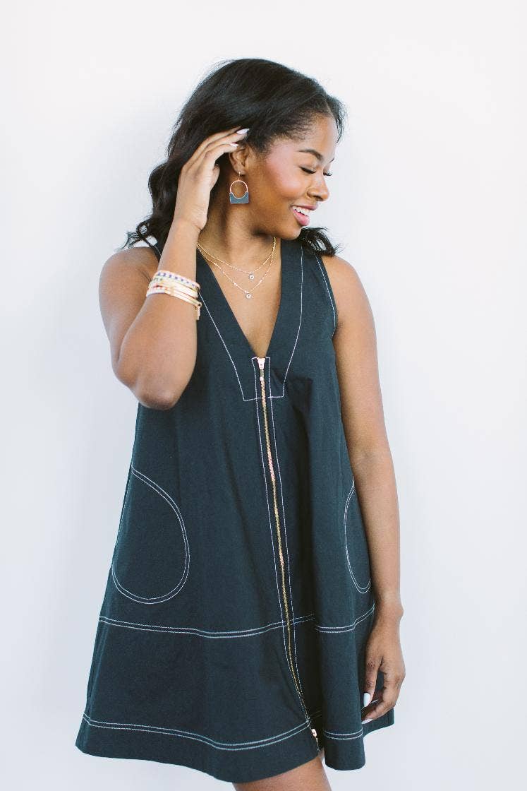 Striped Porcelain Hoop Earrings