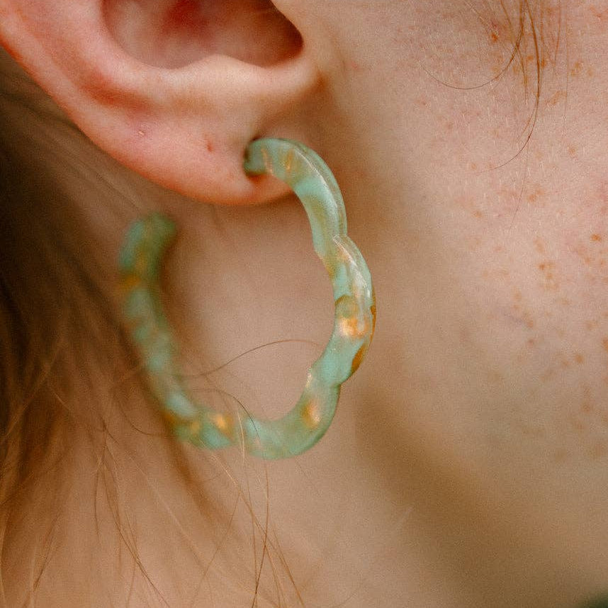 Posey Hoops in Champagne Mint