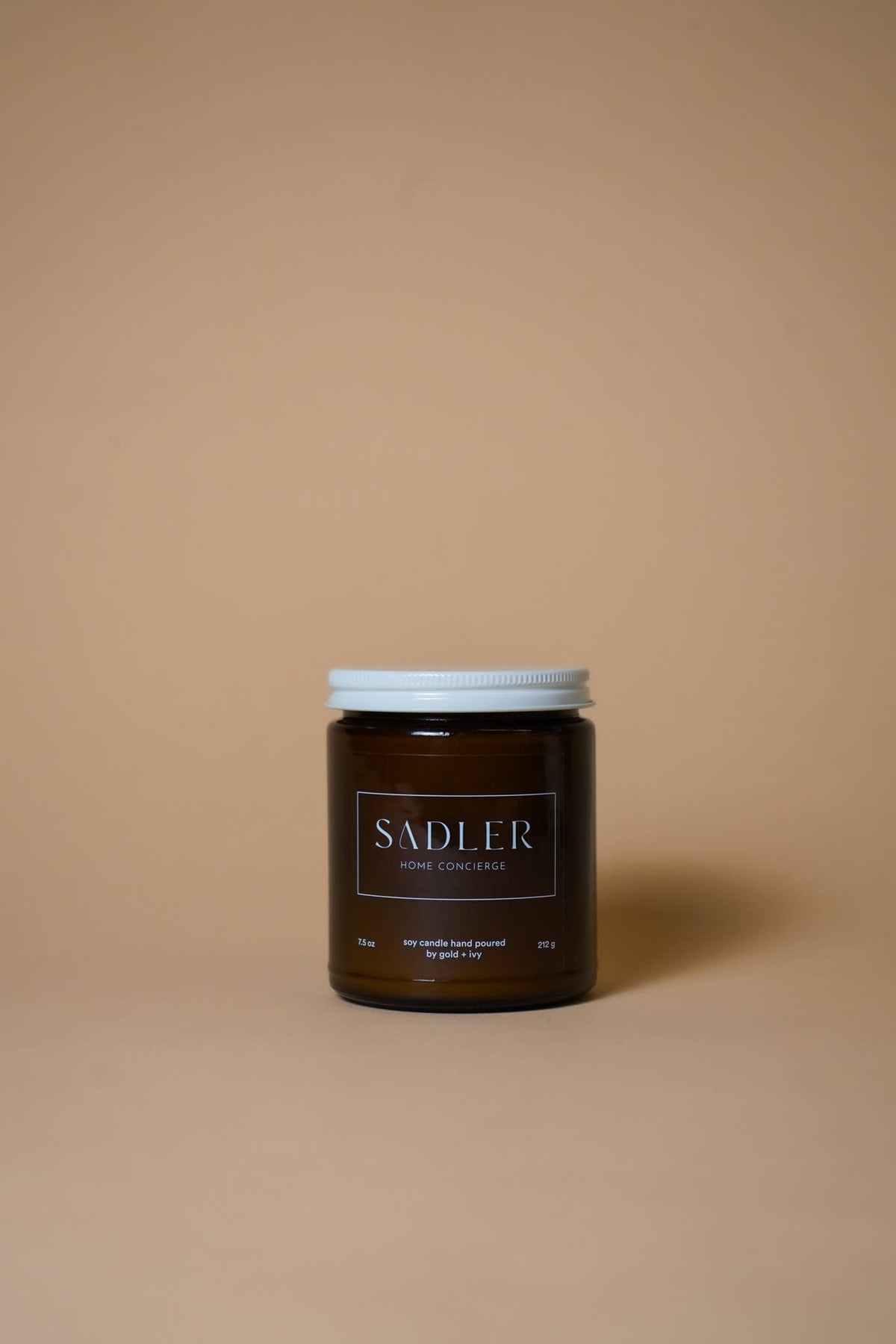 Custom Branded Soy Candles - 7.5 oz - Amber: Gold Lid / Christmas