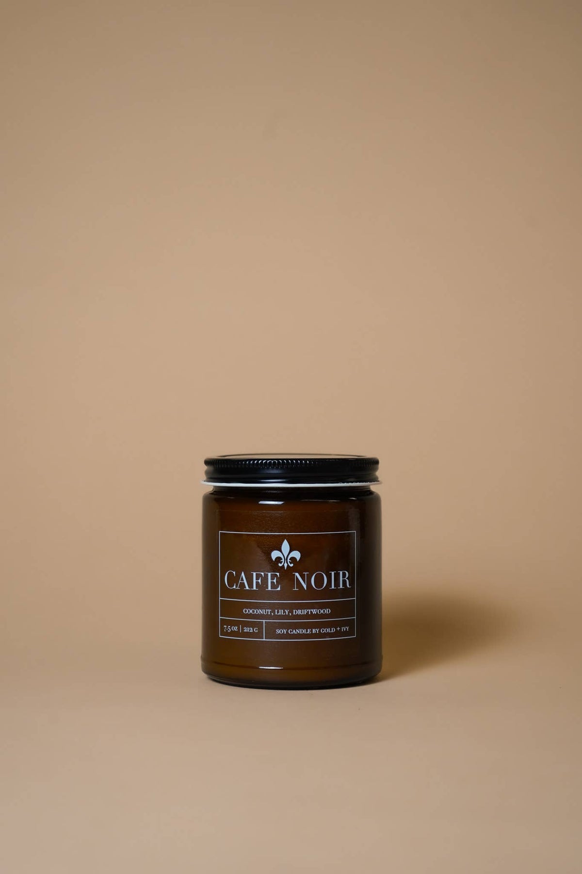 Custom Branded Soy Candles - 7.5 oz - Amber: Gold Lid / Evergreen forest