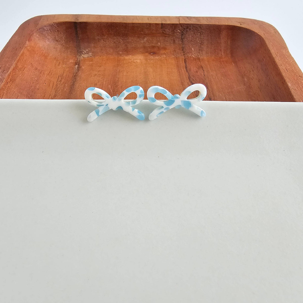 Bowie Studs in Pastel Blue Dot