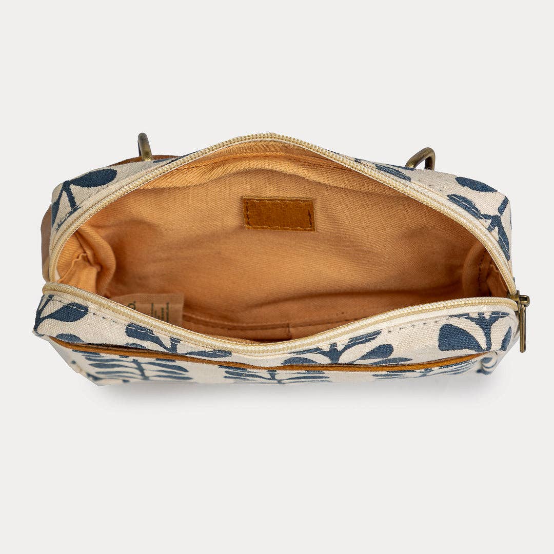 Block Print Belt Bag - Indigo Fern