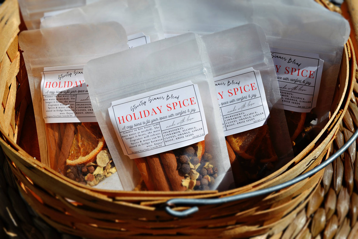 Simmer Stovetop Potpourri Holiday Spice Fall Christmas Blend: Brown kraft standup pouch