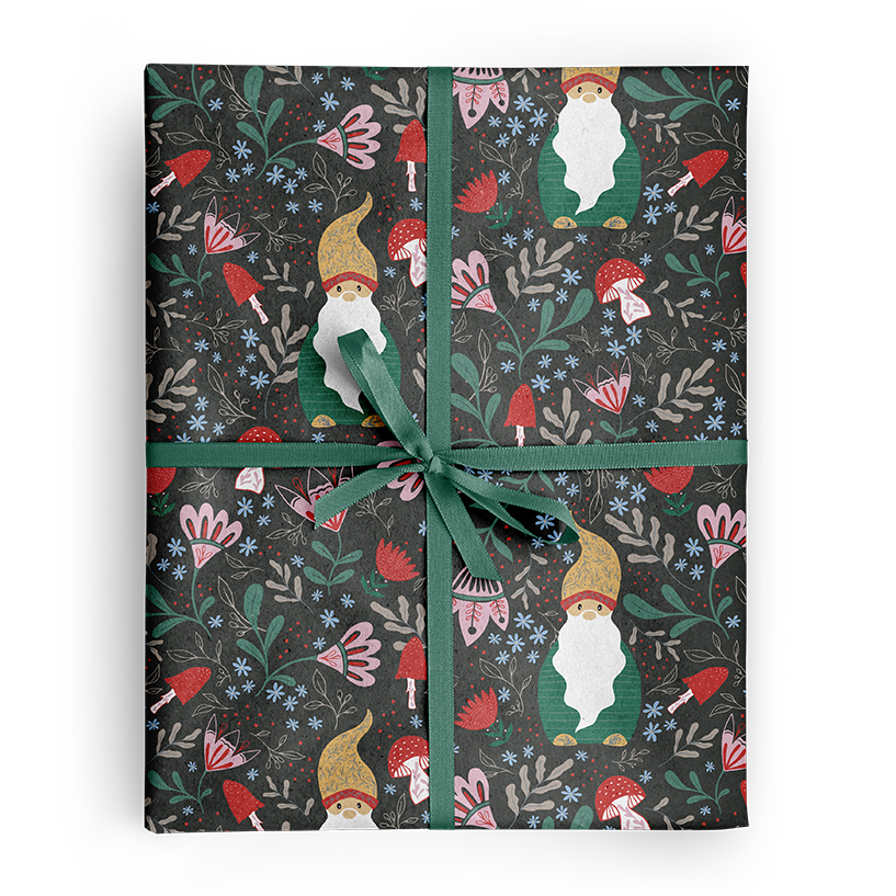 Gnome & Mushroom Wrapping Paper (3 sheets)