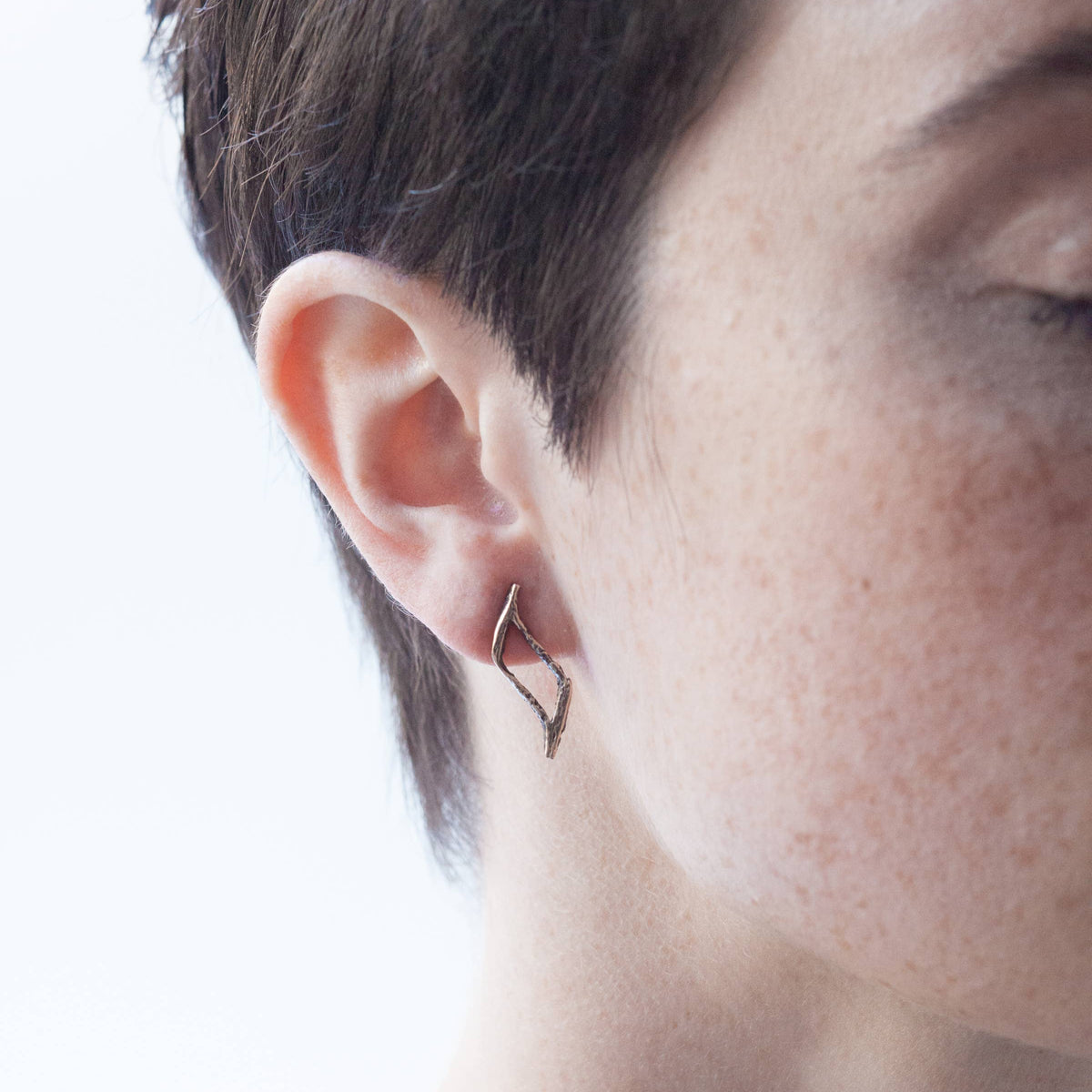 Bright Palm Single Cell Earrings