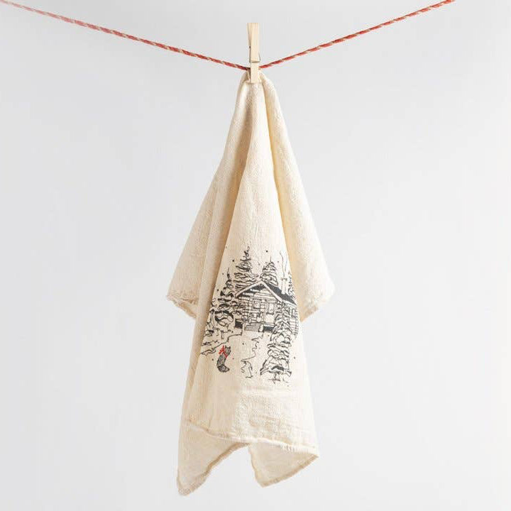 Fox at Cabin Kitchen Towel