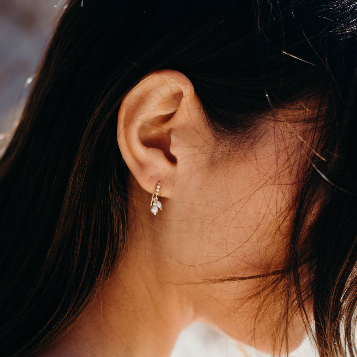 Pearl Drop Stud Earrings