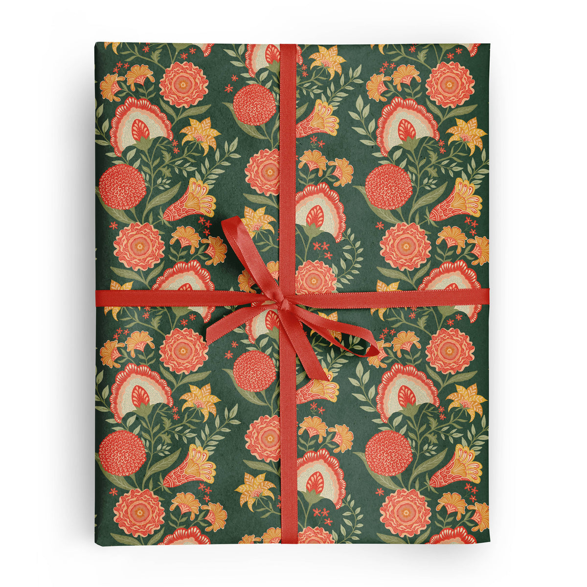 Green Vines Folk Wrapping Paper (3 sheets)