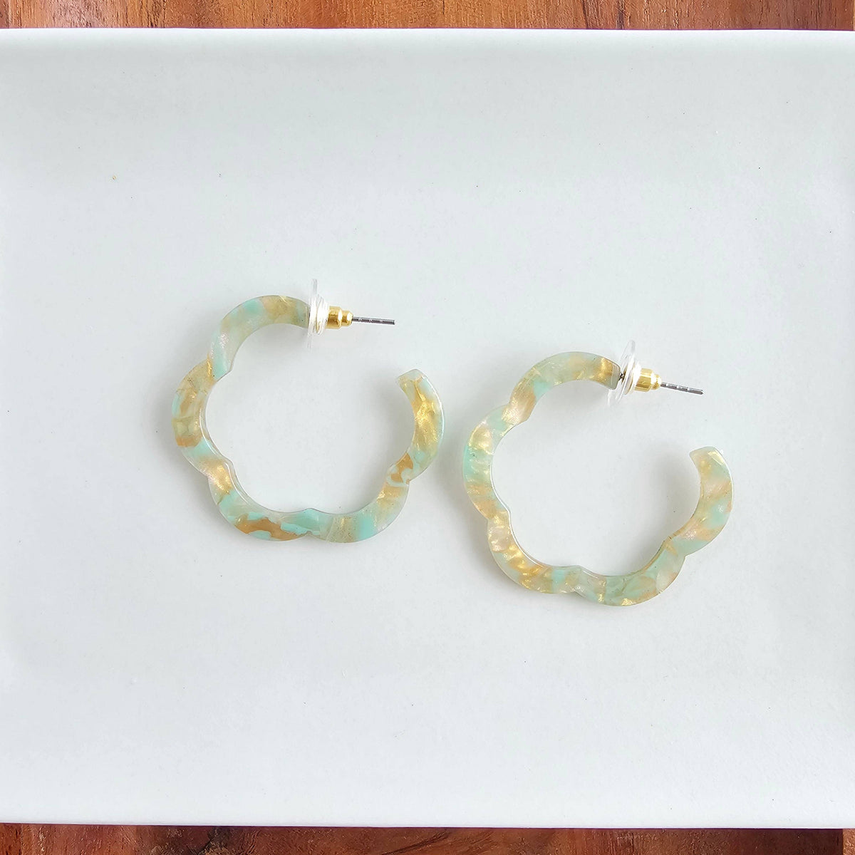 Posey Hoops in Champagne Mint